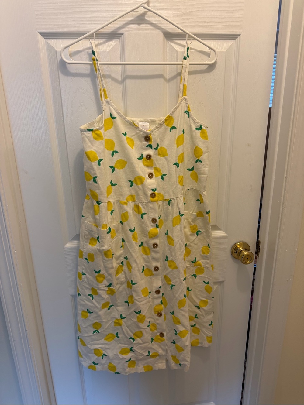 Hanna Andersson White Sundress with Yellow Lemon Print